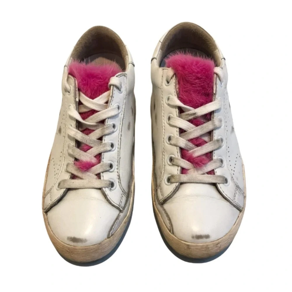 Golden Goose Pink Mink Tounge Lace Up White Leather Designer Superstar Sneakers - Picture 2 of 12